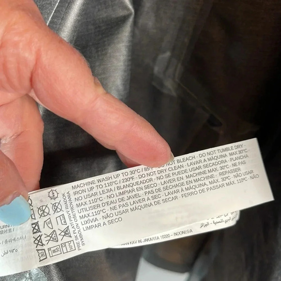 MANGO MAN Charcoal Grey Waterproof Trench Coat Button Front Zippered Pockets M - Picture 12 of 14